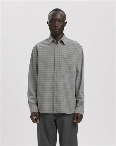 ANNARR - ANRaslund Mix Oxford Skjorte - Chiseled Stone/Grey